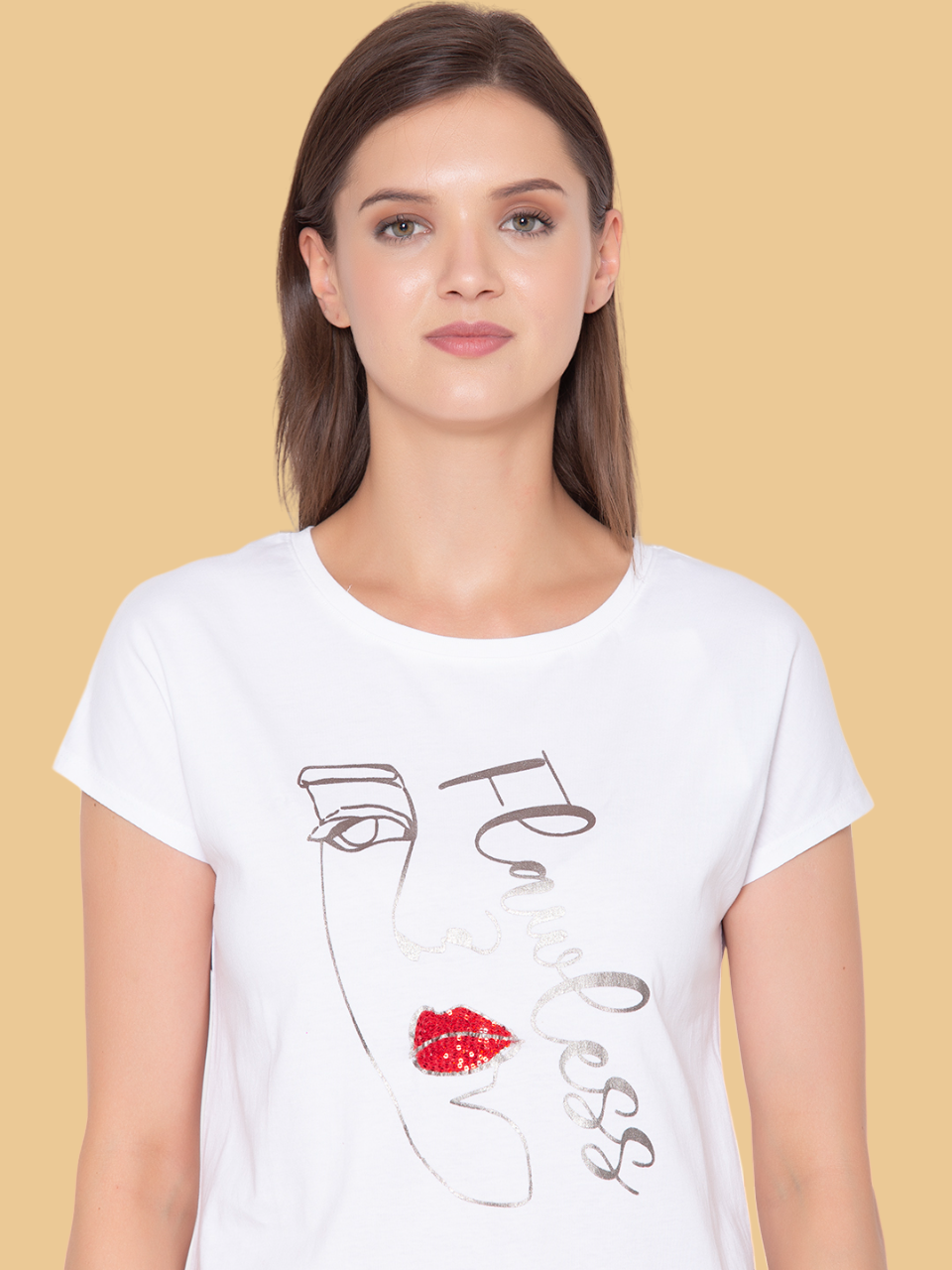 Flawless Women's 100% Cotton T-Shirt in Classic White Being Flawless