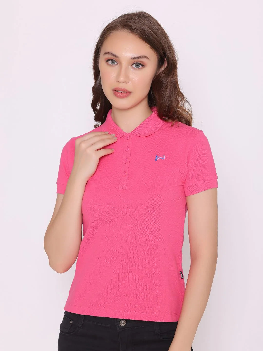 Flawless Women Organic Pink Rush Polo T-Shirt Being Flawless