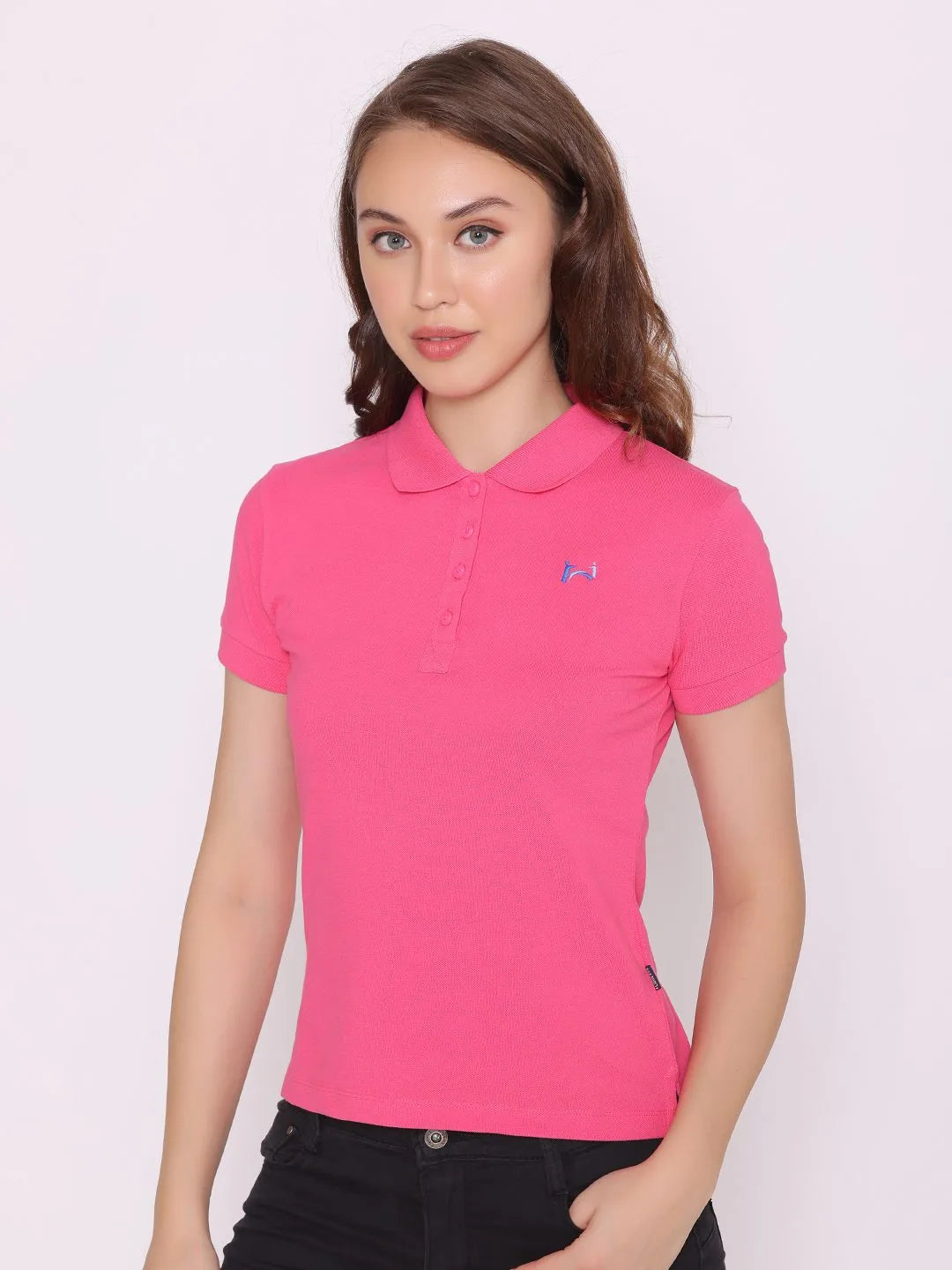 Flawless Women Organic Pink Rush Polo T-Shirt Being Flawless
