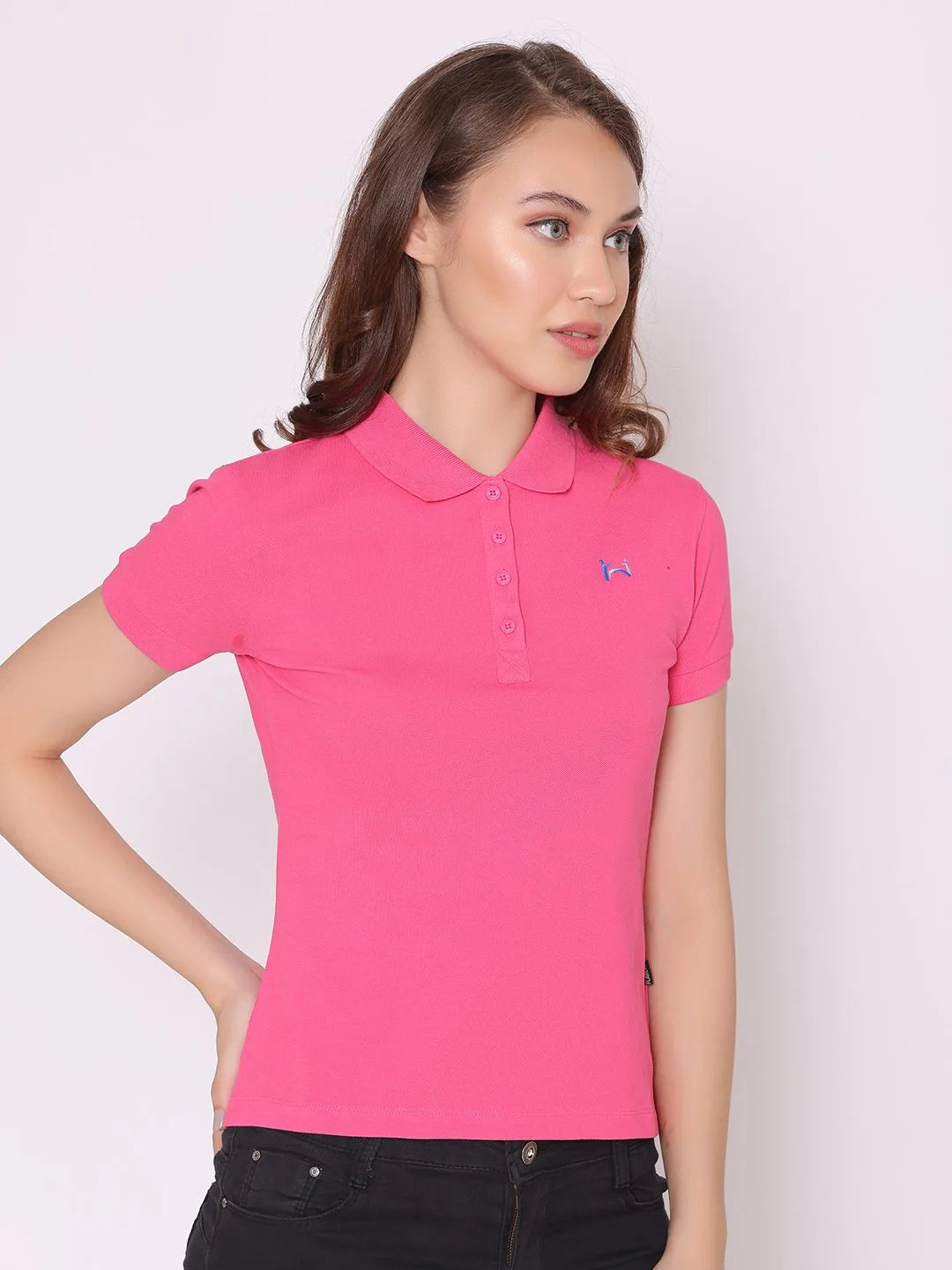 Flawless Women Organic Pink Rush Polo T-Shirt Being Flawless