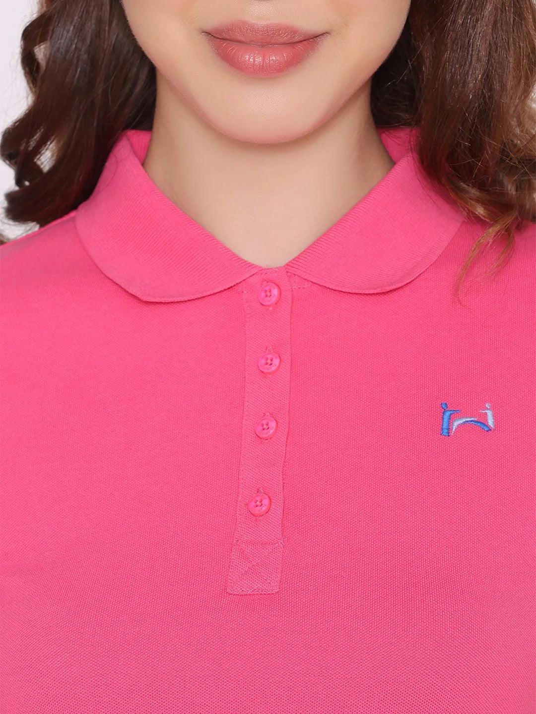 Flawless Women Organic Pink Rush Polo T-Shirt Being Flawless