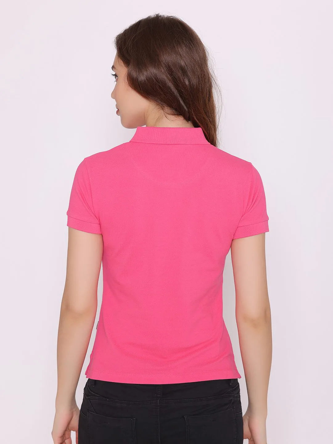 Flawless Women Organic Pink Rush Polo T-Shirt Being Flawless
