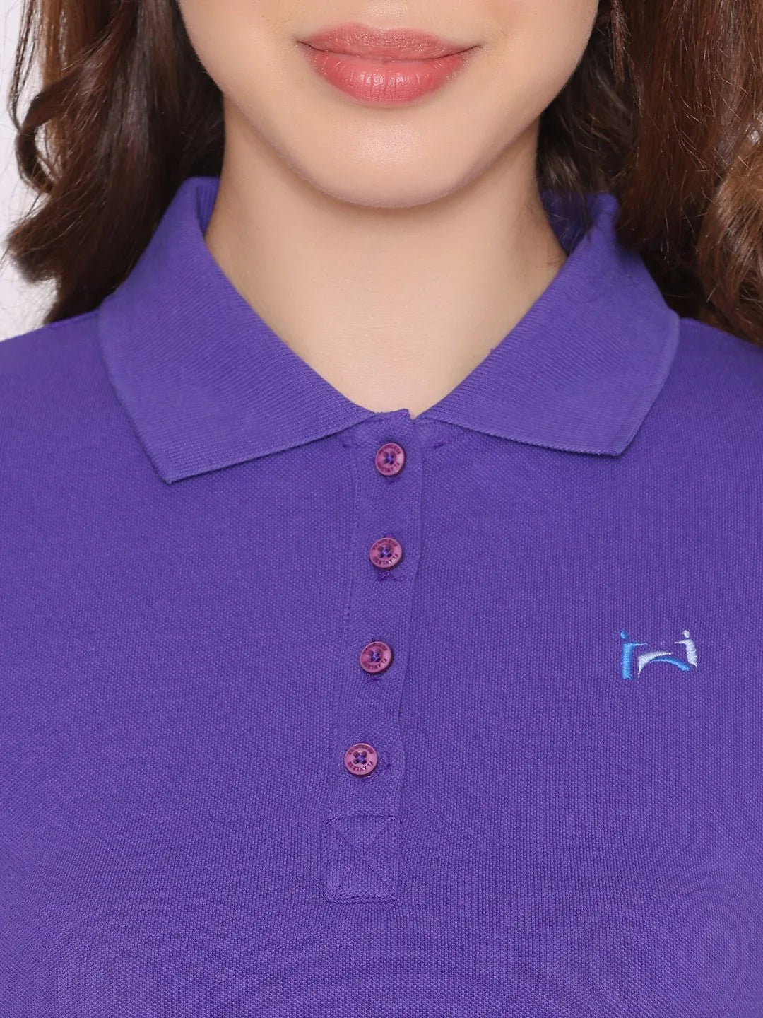 Flawless Women Purple Push Organic Polo T-Shirt Being Flawless