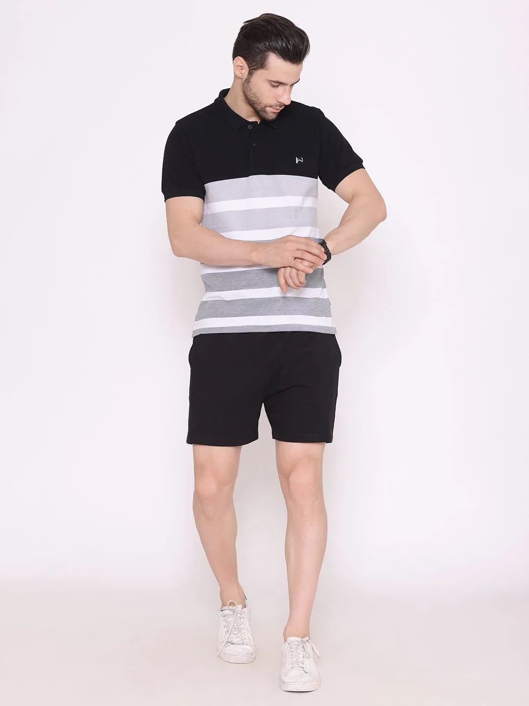 Flawless Men Organic Black Polo T-Shirt | Slate