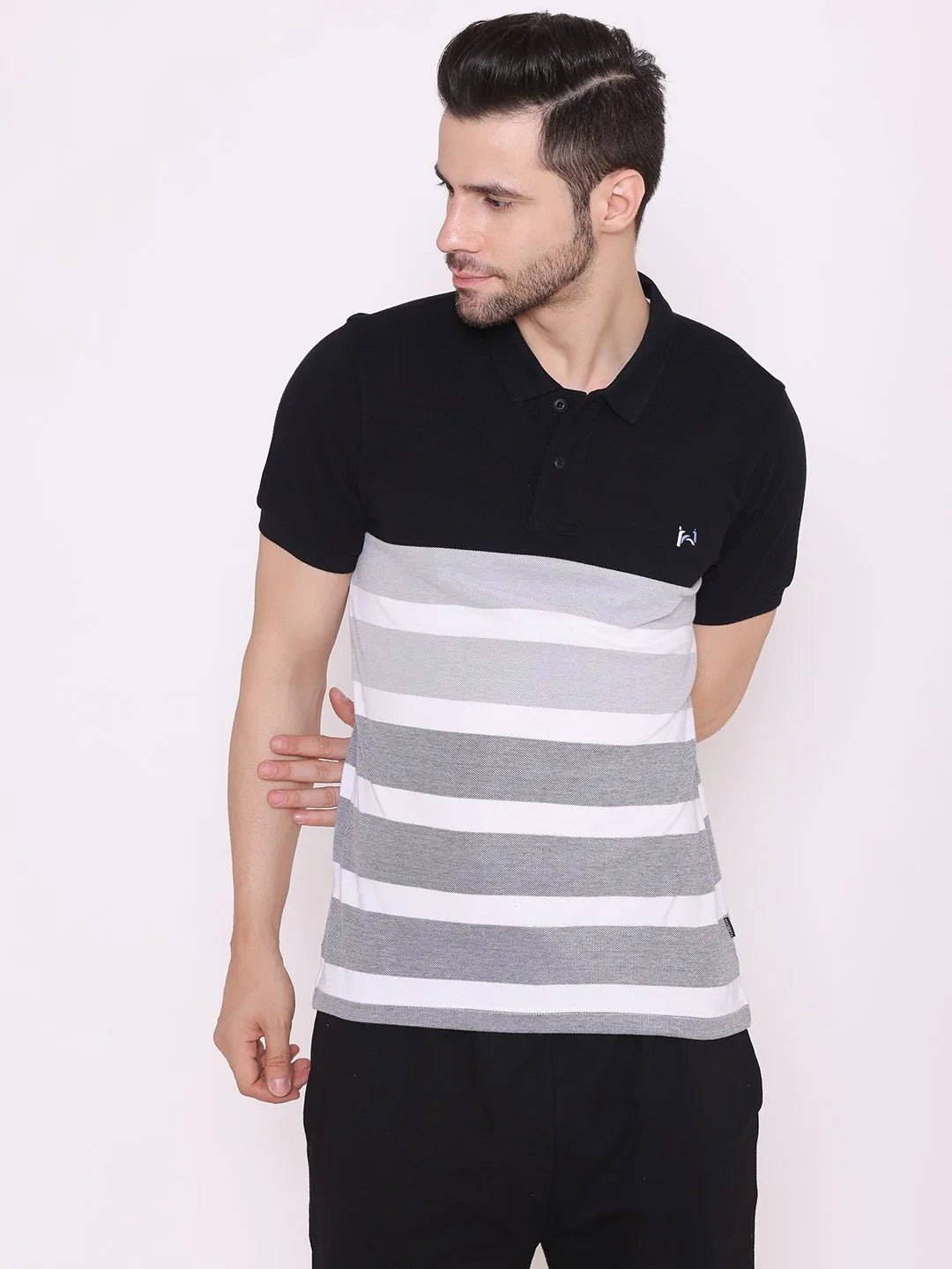 Flawless Men Organic Black Polo T-Shirt | Slate