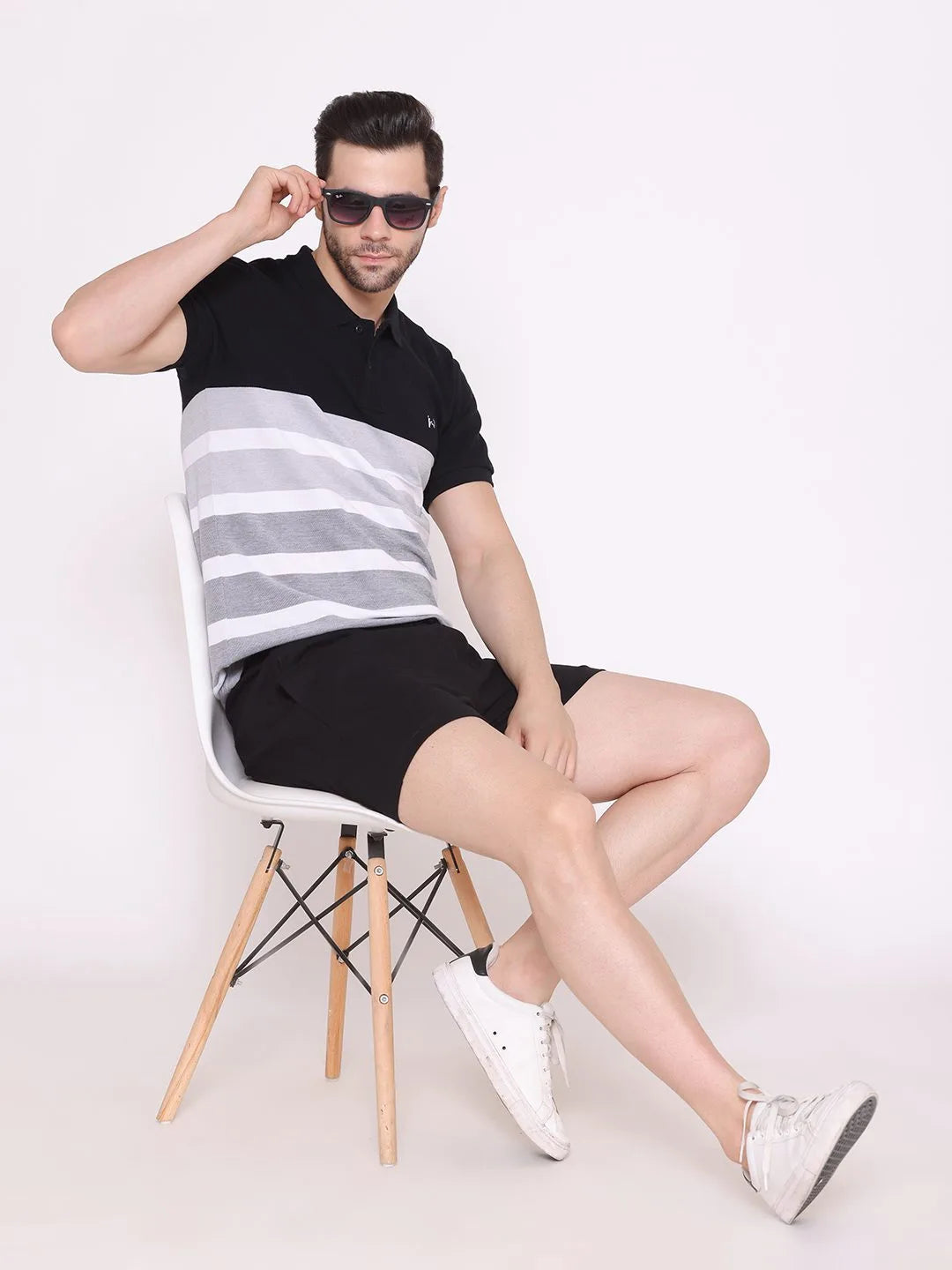 Flawless Men Organic Black Polo T-Shirt | Slate