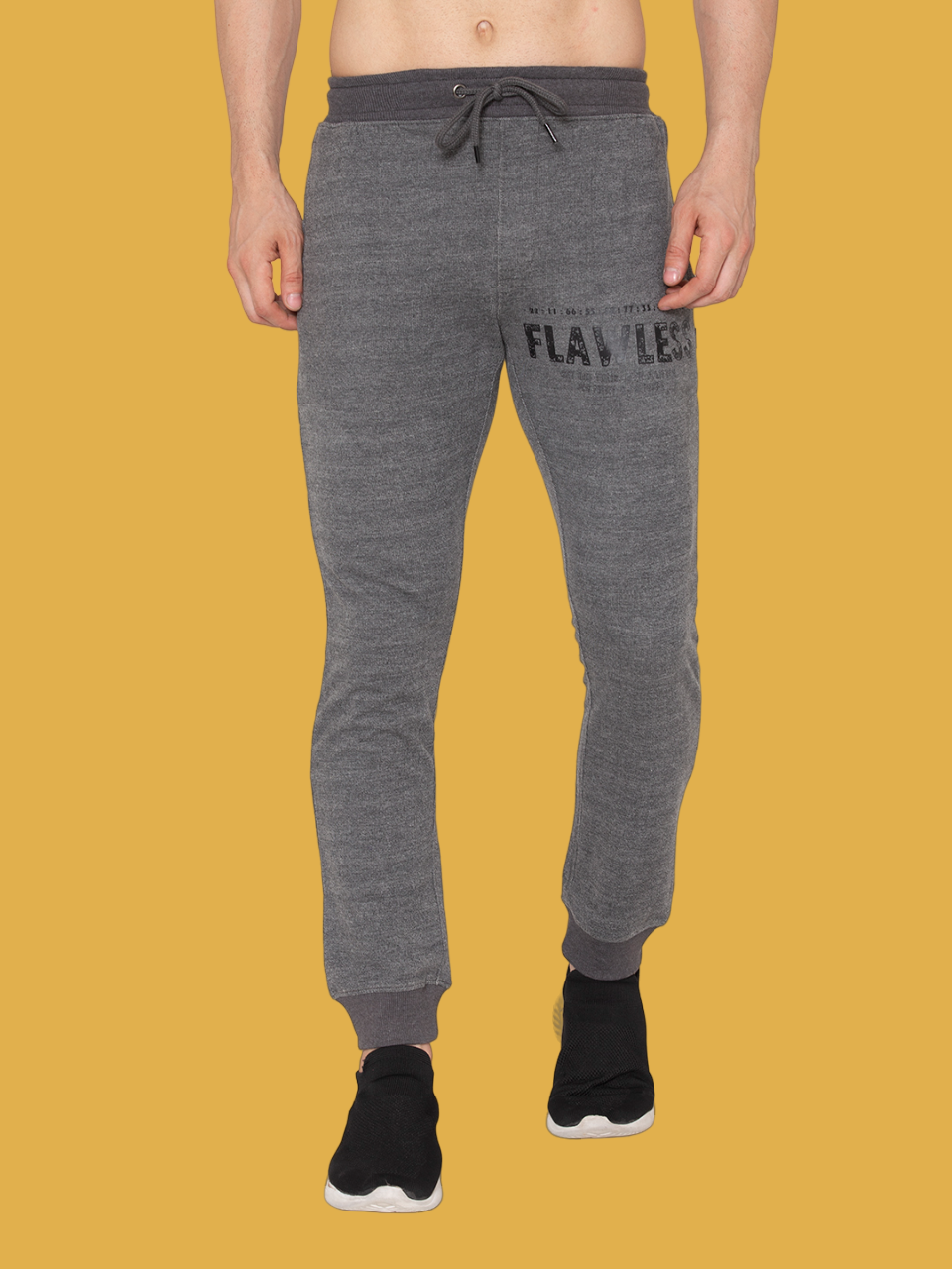 Flawless Men Grey Joggers Being Flawless