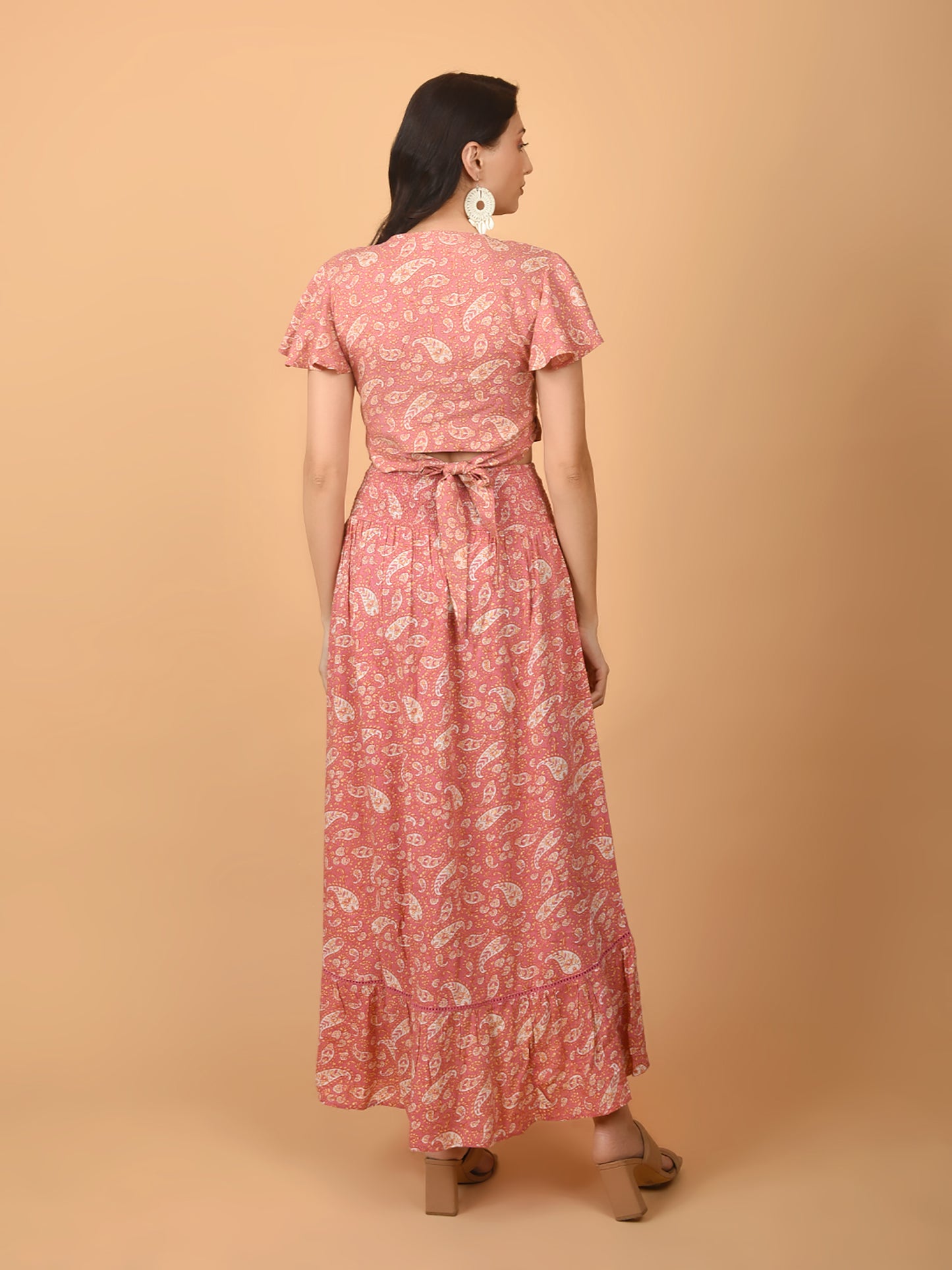 Flawless Women Pink Printed Co-Ord Sets | ROSE