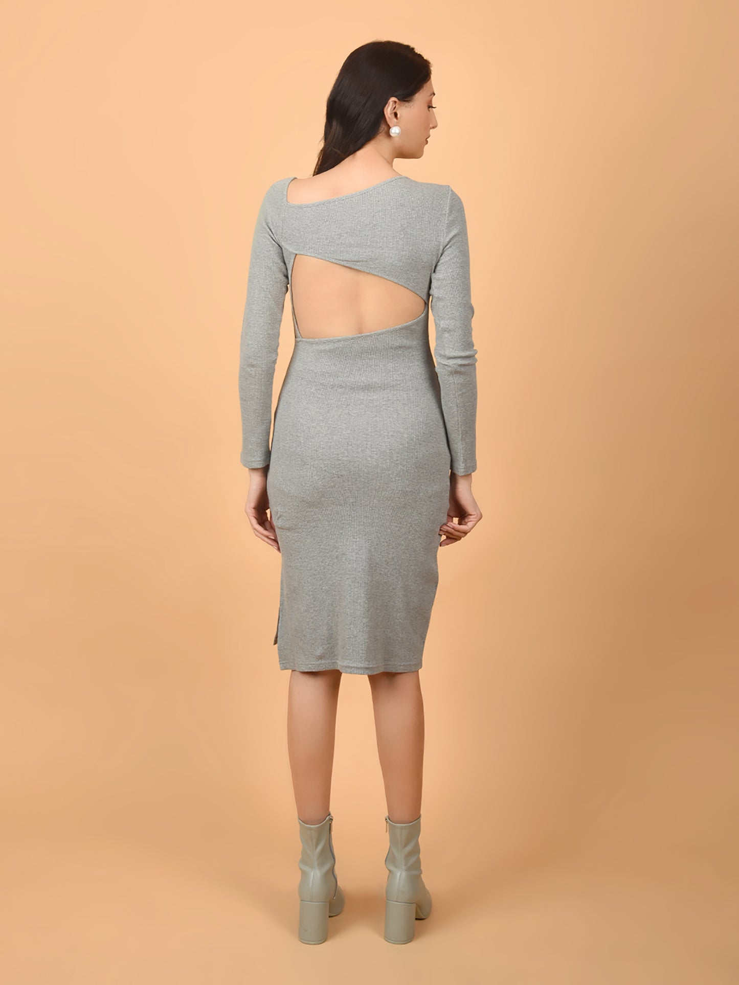 Flawless Women Cut-Out Grey Dress | COVERUP