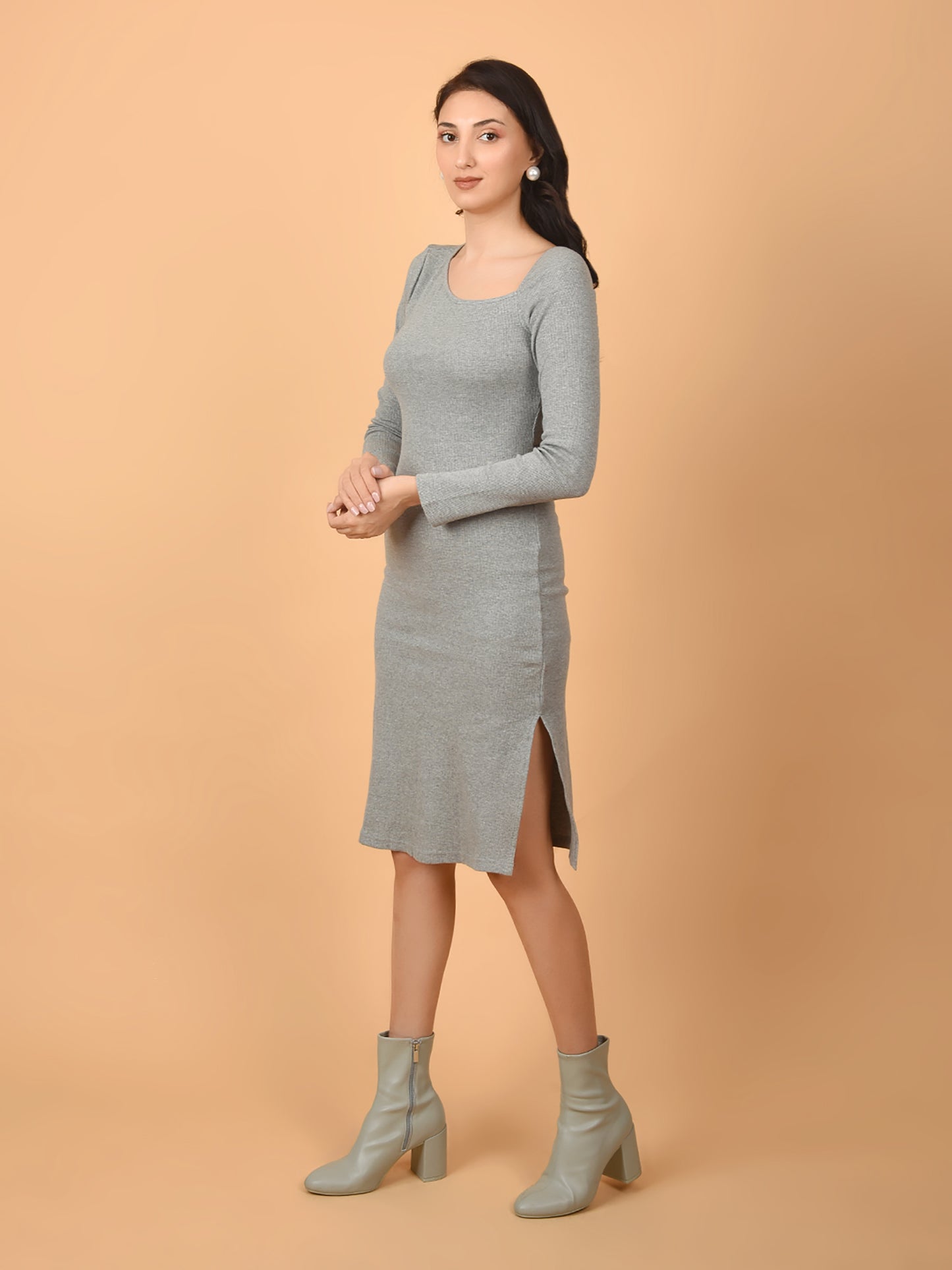 Flawless Women Cut-Out Grey Dress | COVERUP