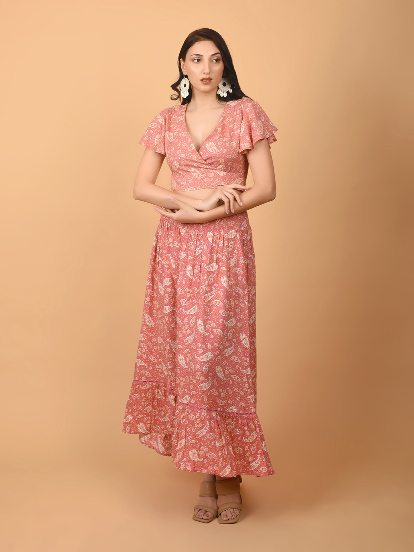 Flawless Women Pink Printed Co-Ord Sets | ROSE Being Flawless