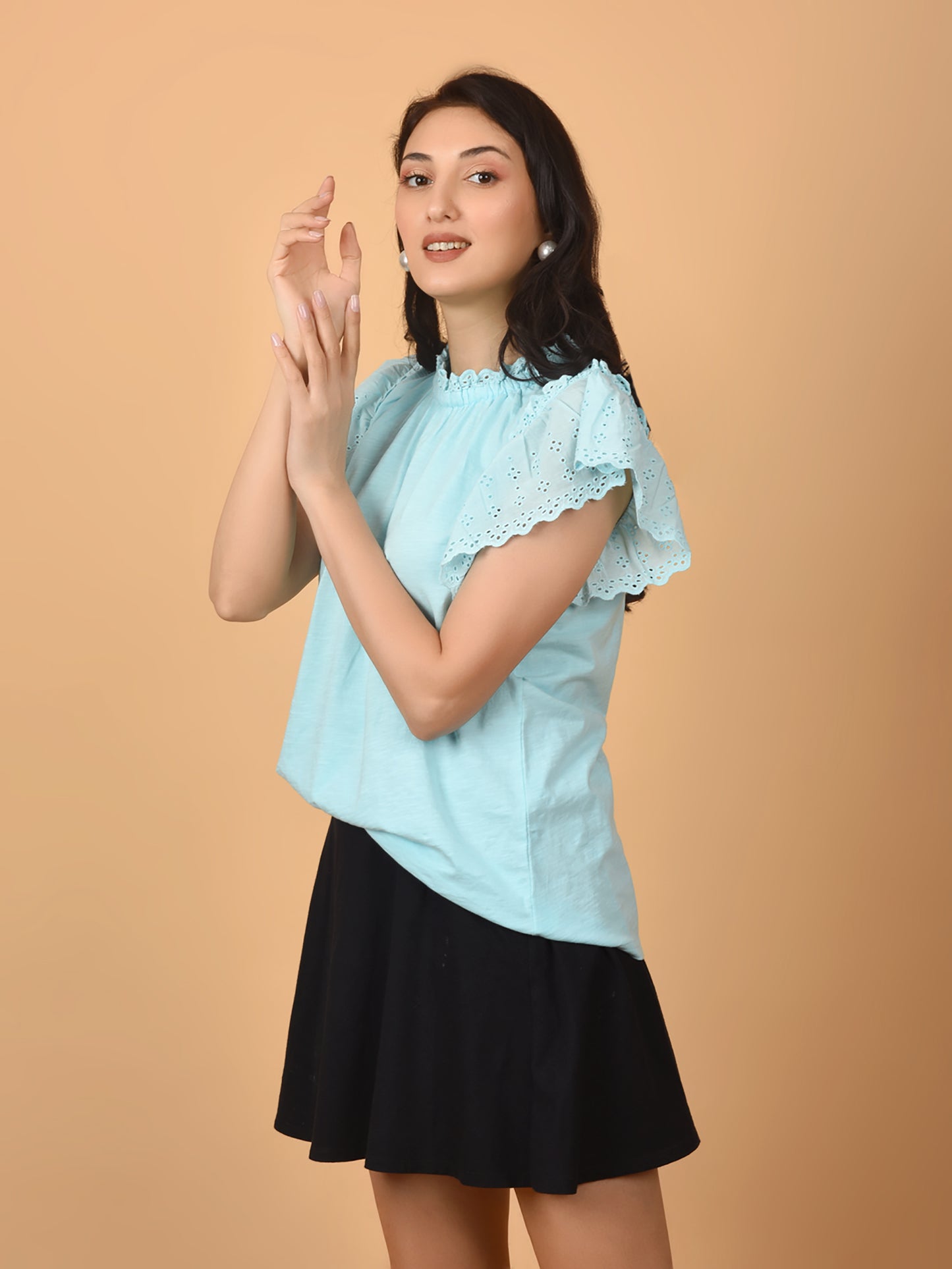 Flawless Women Shiffly White Cotton Tops | LOTUS Being Flawless