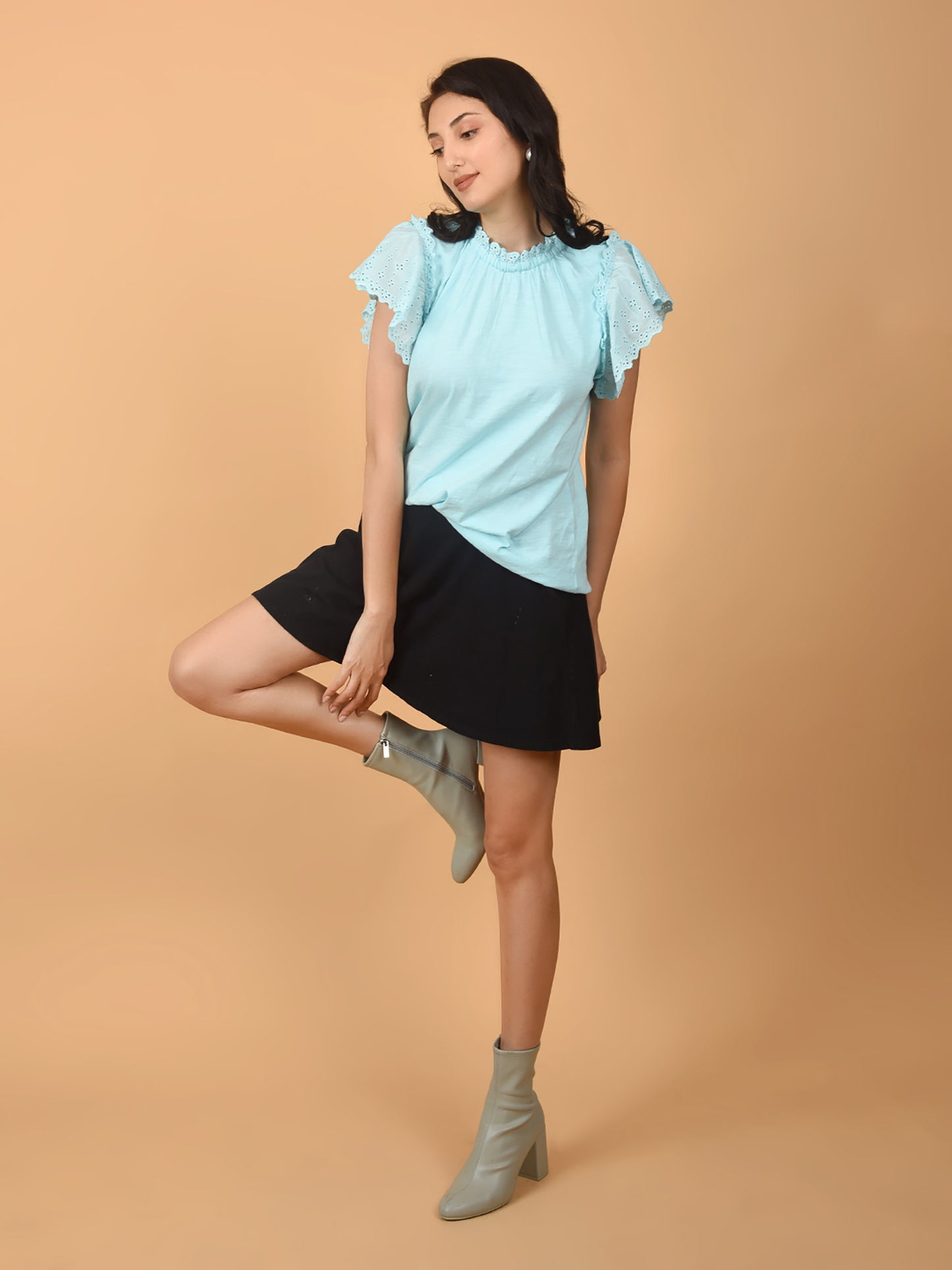 Flawless Women Shiffly White Cotton Tops | LOTUS Being Flawless
