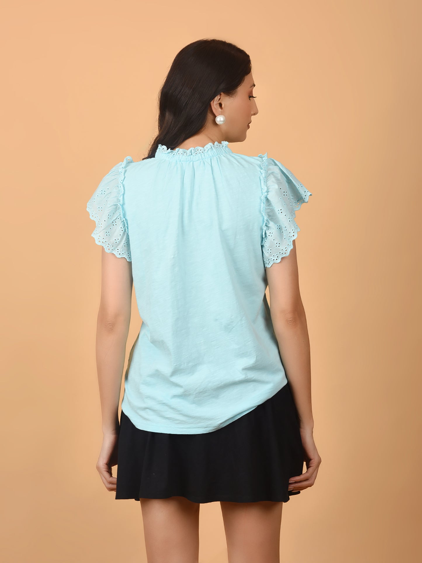 Flawless Women Shiffly White Cotton Tops | LOTUS Being Flawless