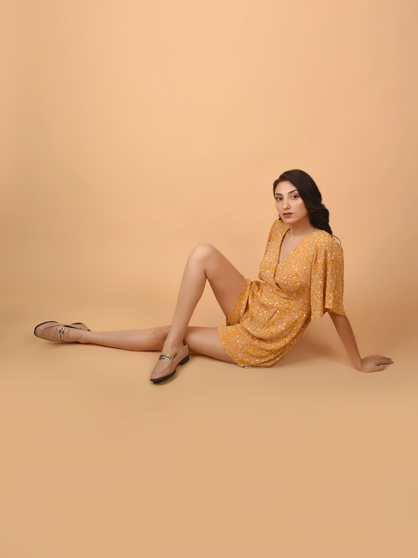 Flawless Mustard Yellow Beach Mini Playsuit For Women | MIA
