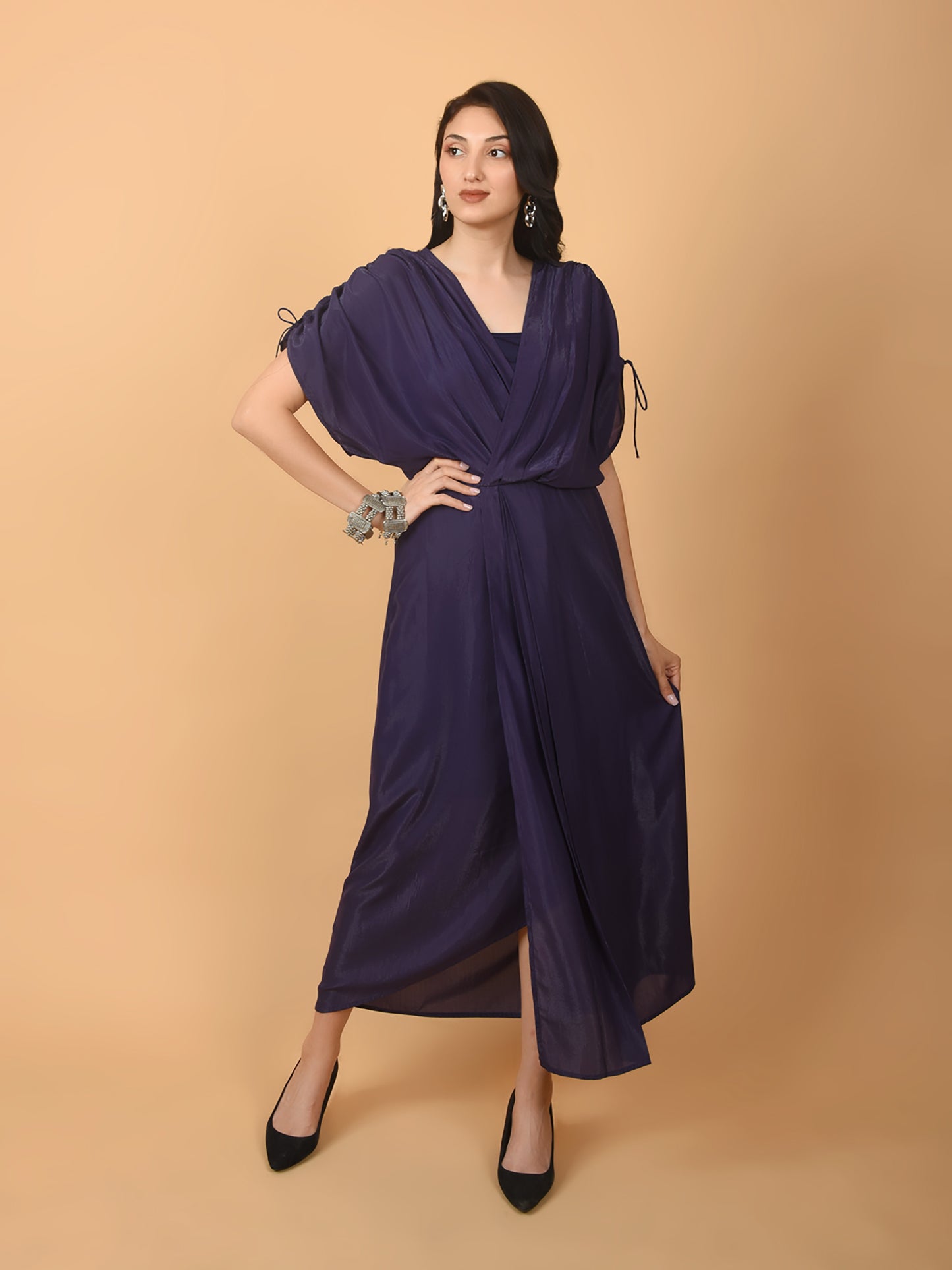 Flawless Women Solid Purple Dress | BEKKY Being Flawless