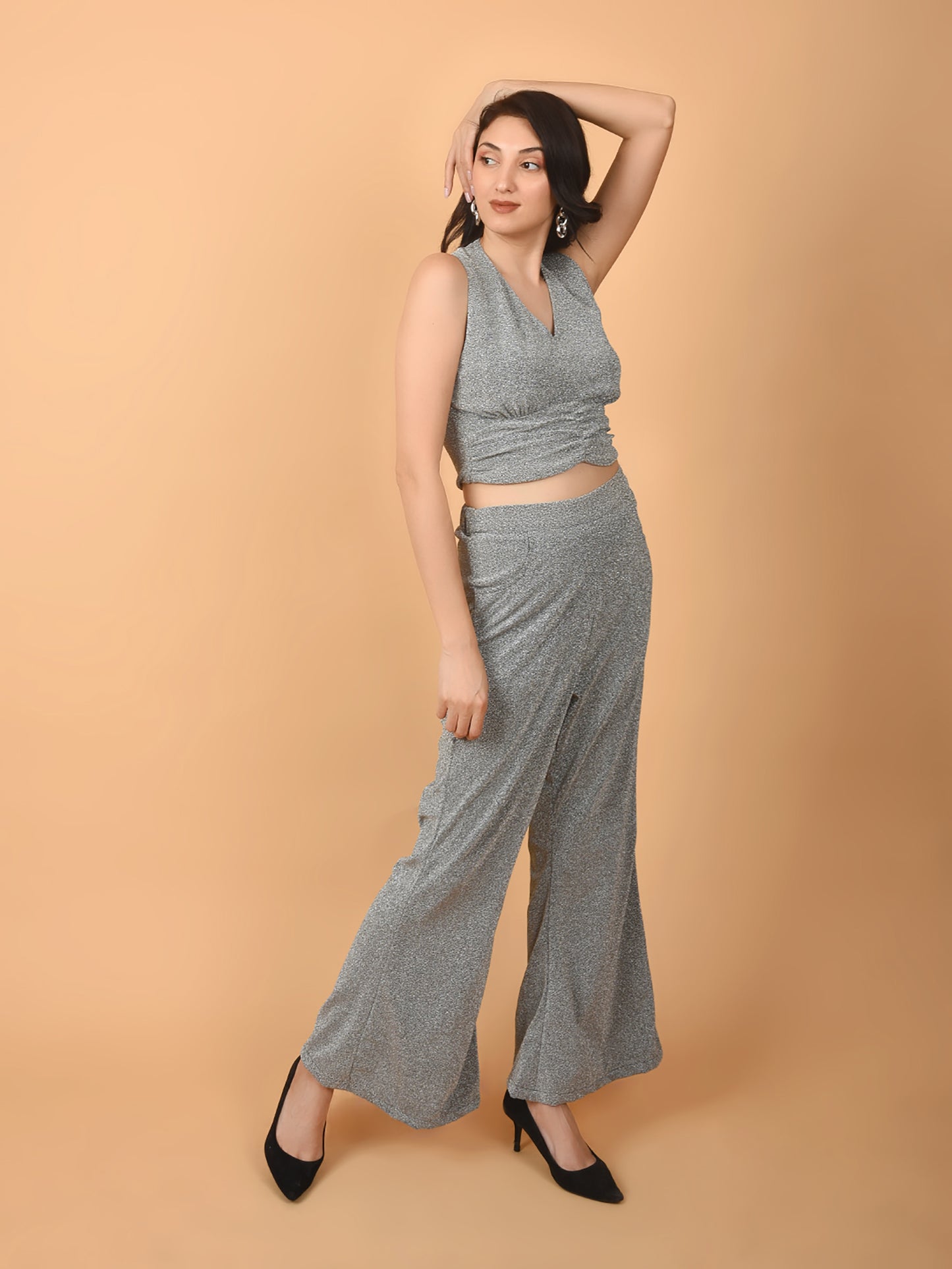 Flawless Women Stylish Silver Co-ord Set | DISC