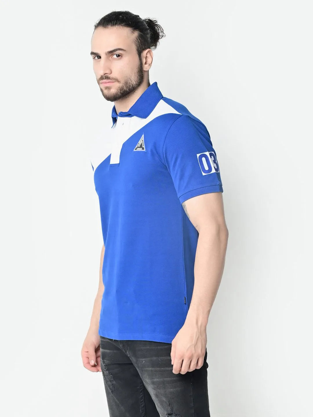 Flawless Men Organic Polo Blue T-Shirt