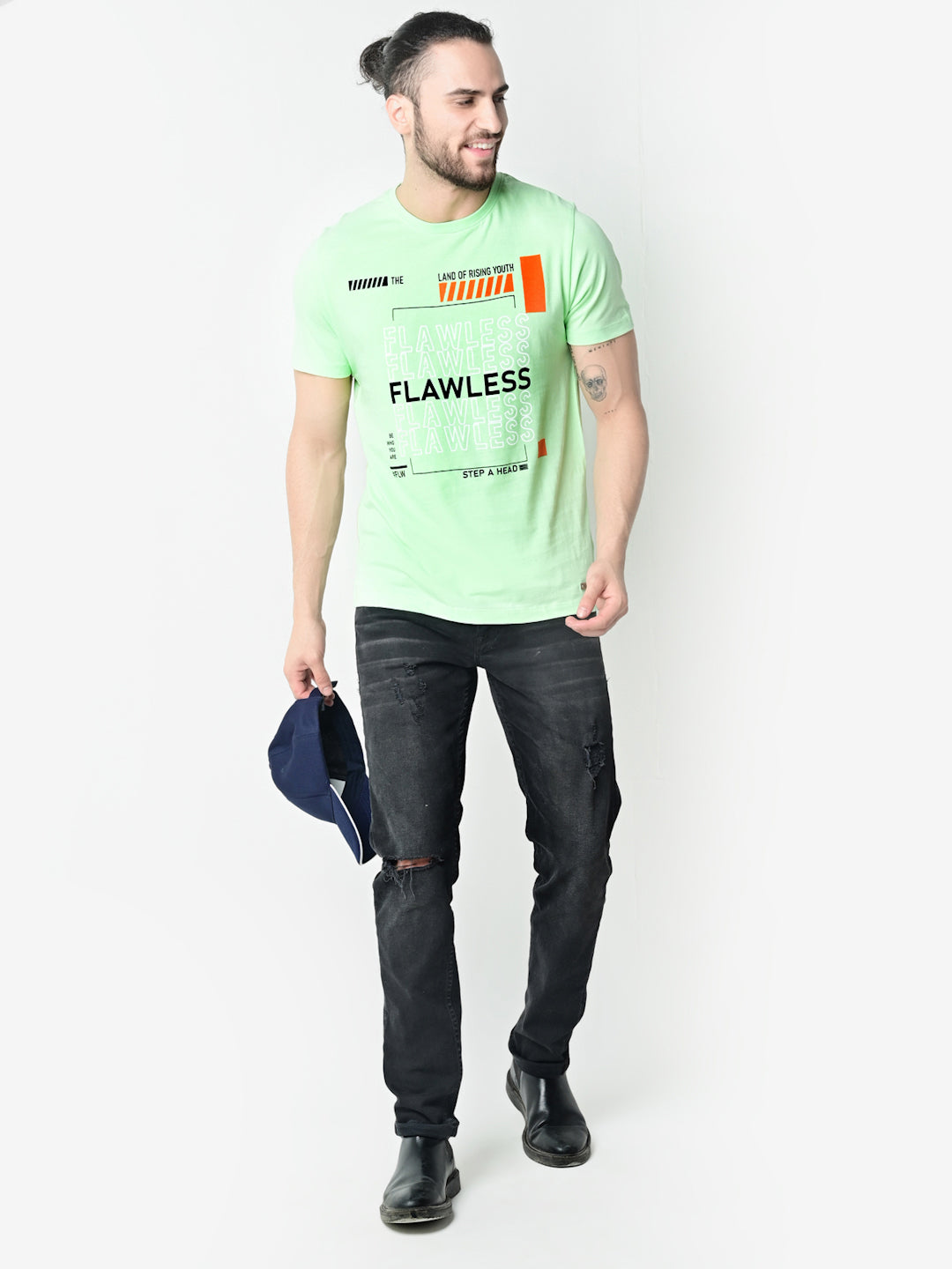 Flawless Men Light Green T-Shirt Being Flawless