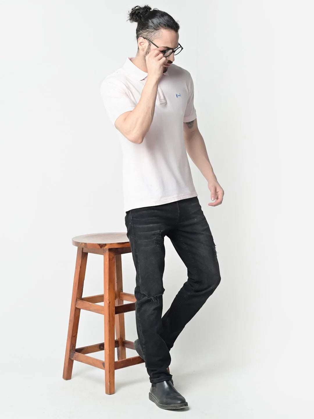 Flawless Men Organic Aesthetic Pink Polo T-Shirt