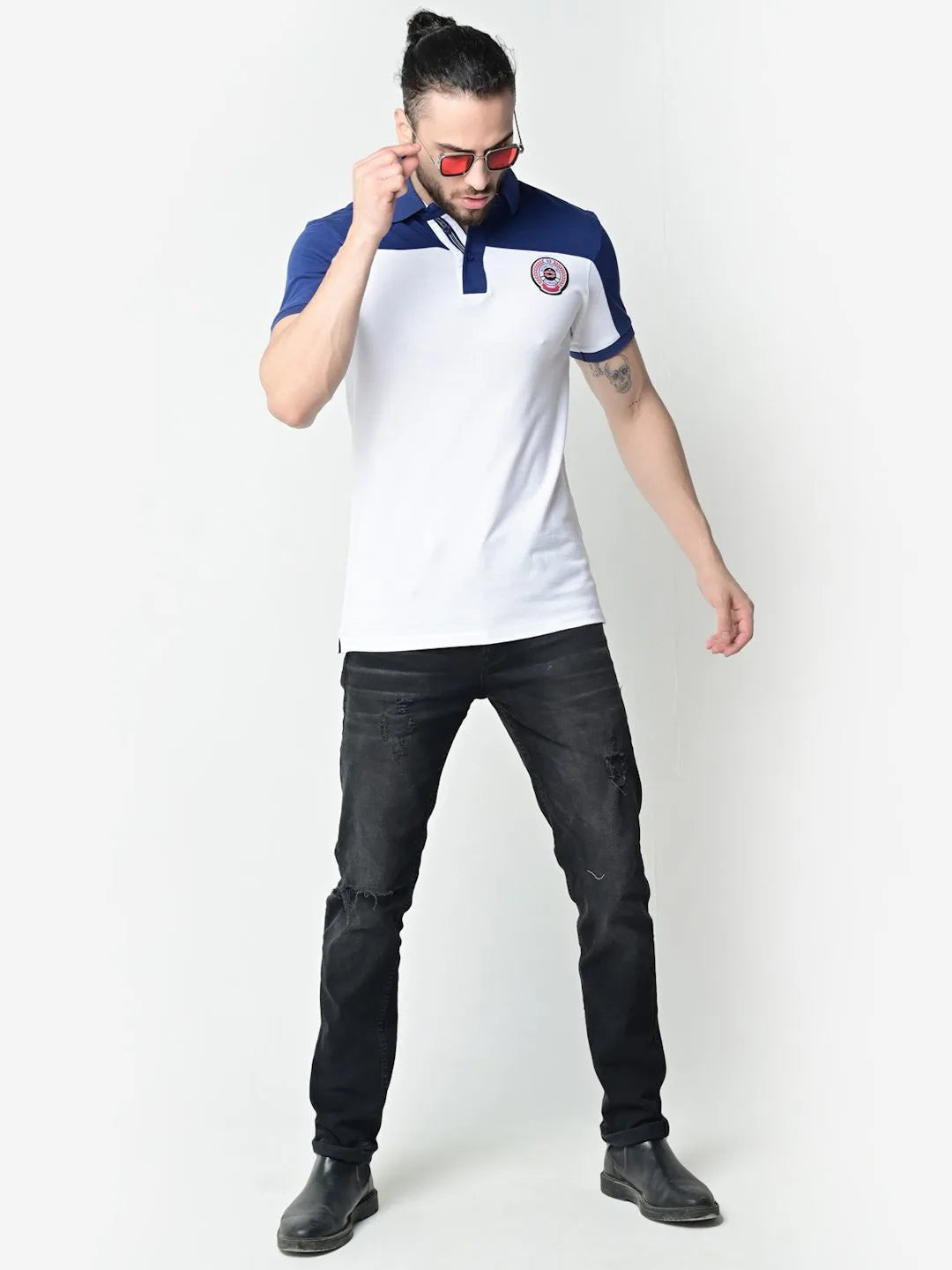 Flawless Men Supreme White Organic Polo T-Shirt