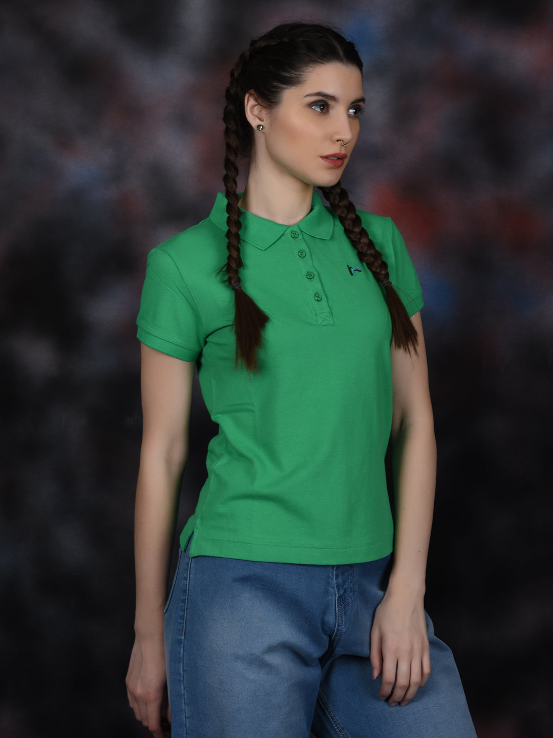 Flawless Women Guava Green Organic Polo T-Shirt Being Flawless