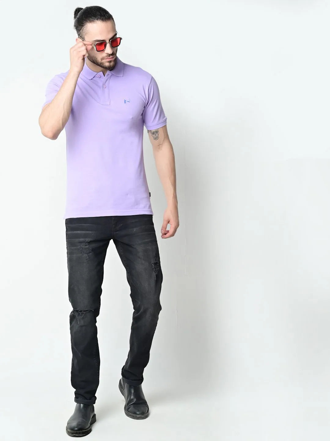 Flawless Men Mauvy Mauve Organic Polo T-Shirt Being Flawless