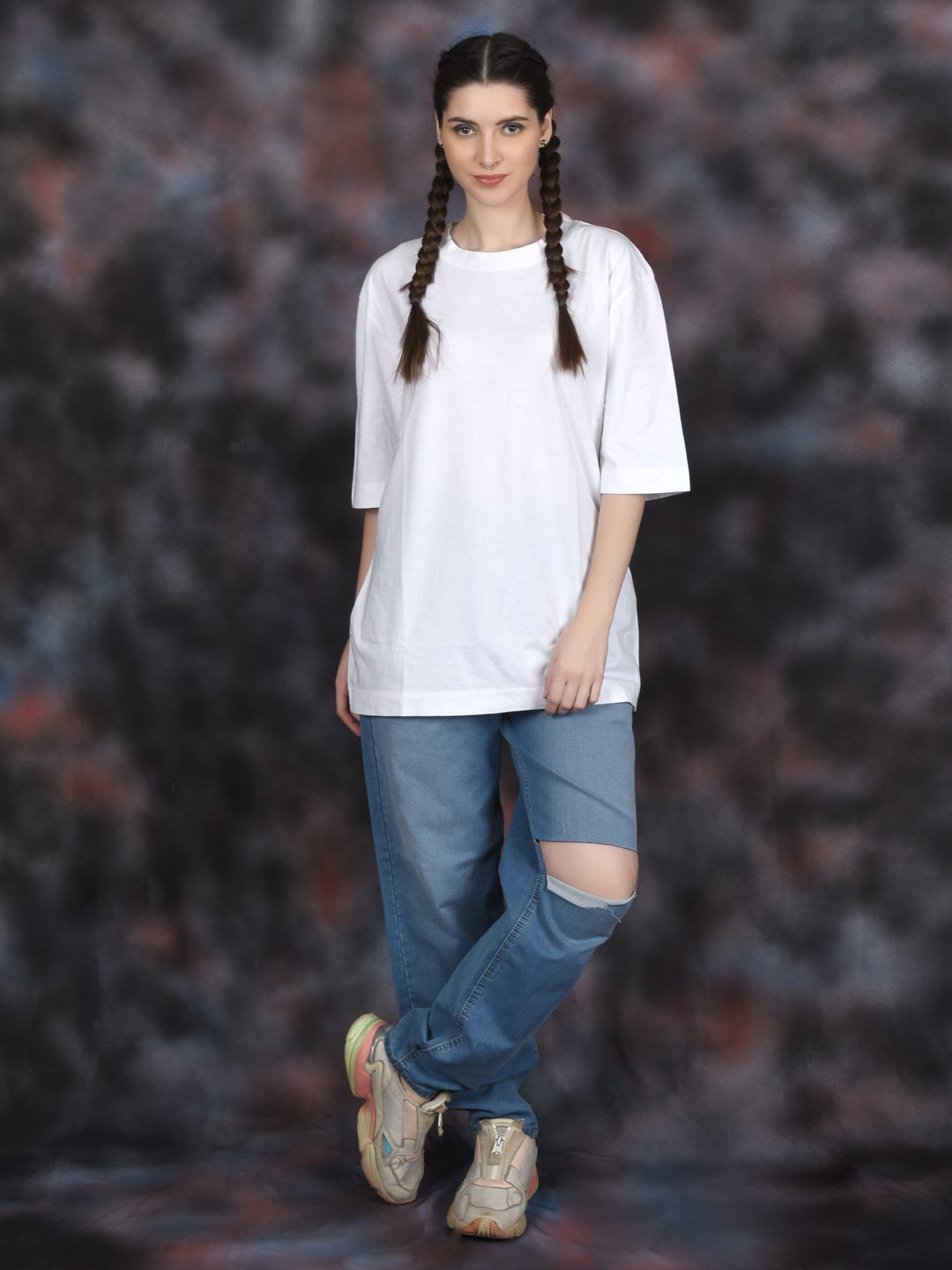 Flawless Women Fearless White Oversized T-Shirt