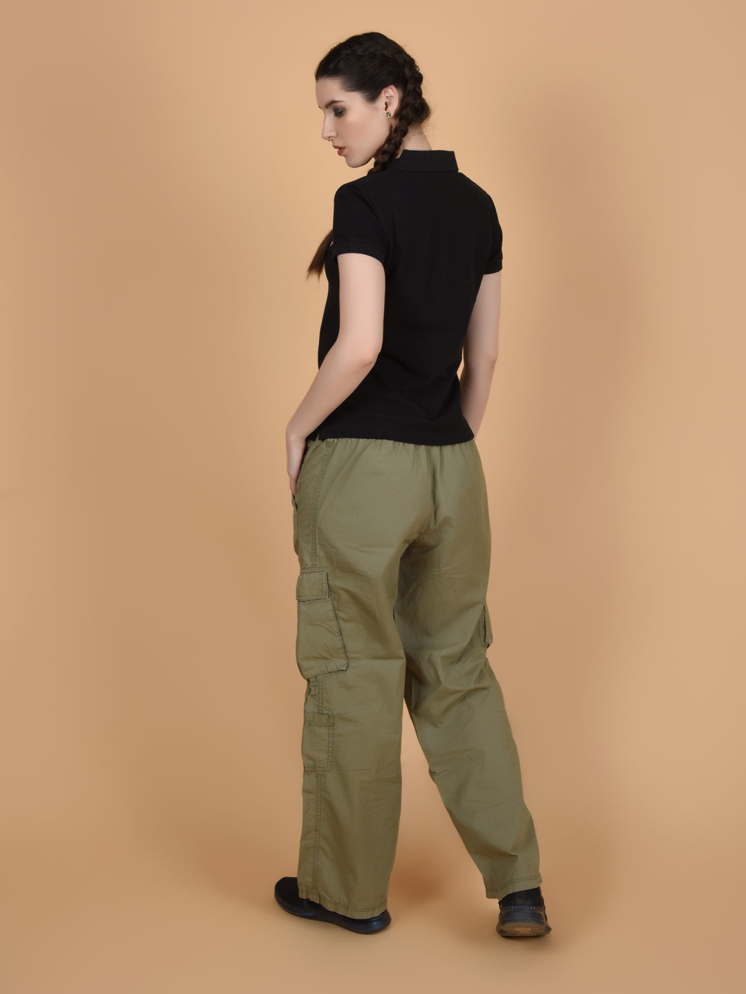Flawless Women Black Bum Organic Polo T-Shirt Being Flawless