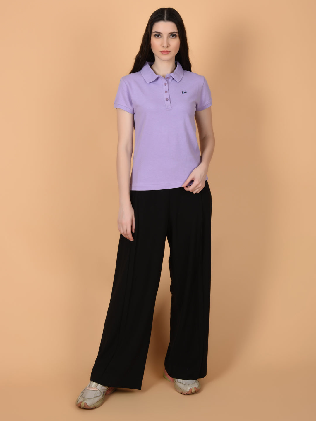 Flawless Women Mauvy Map Organic Polo T-Shirt Being Flawless