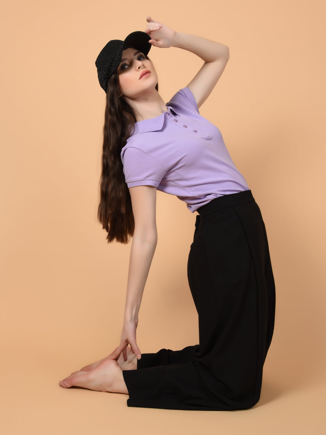 Flawless Women Mauvy Map Organic Polo T-Shirt Being Flawless