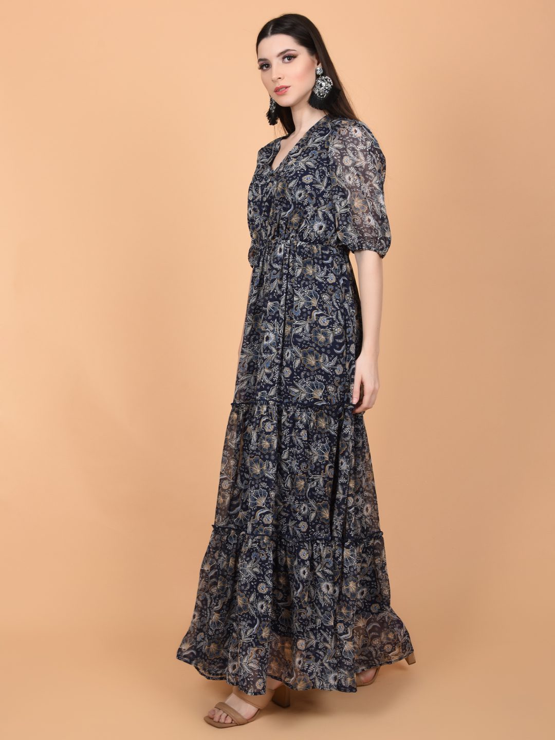 Flawless Navy Blue Maxi Dress | AZELIA