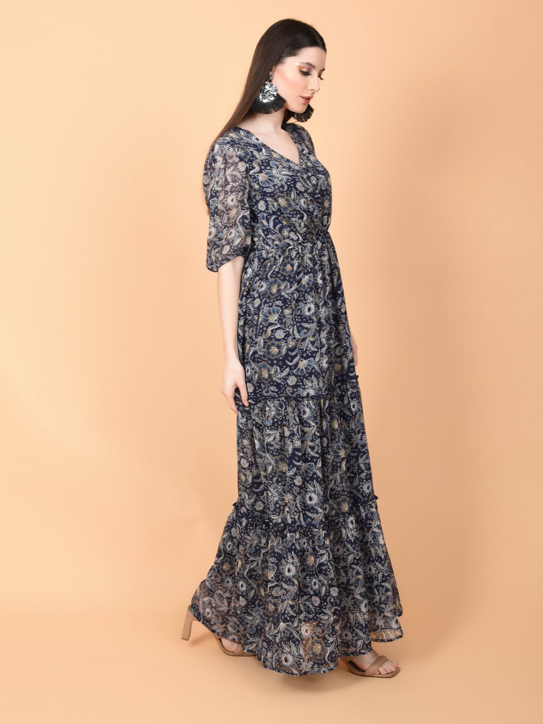 Flawless Navy Blue Maxi Dress | AZELIA