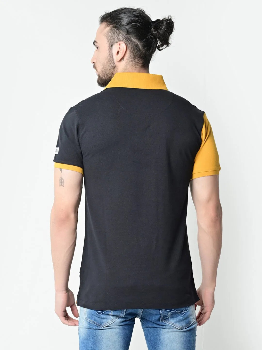 Flawless Men Organic Trio Mustard Polo T-Shirt