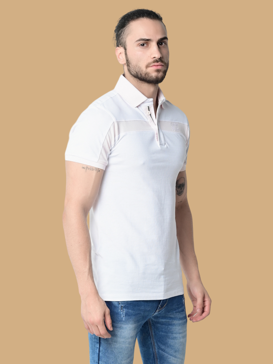 Flawless Organic Sensible White Bug Polo T-Shirt Being Flawless