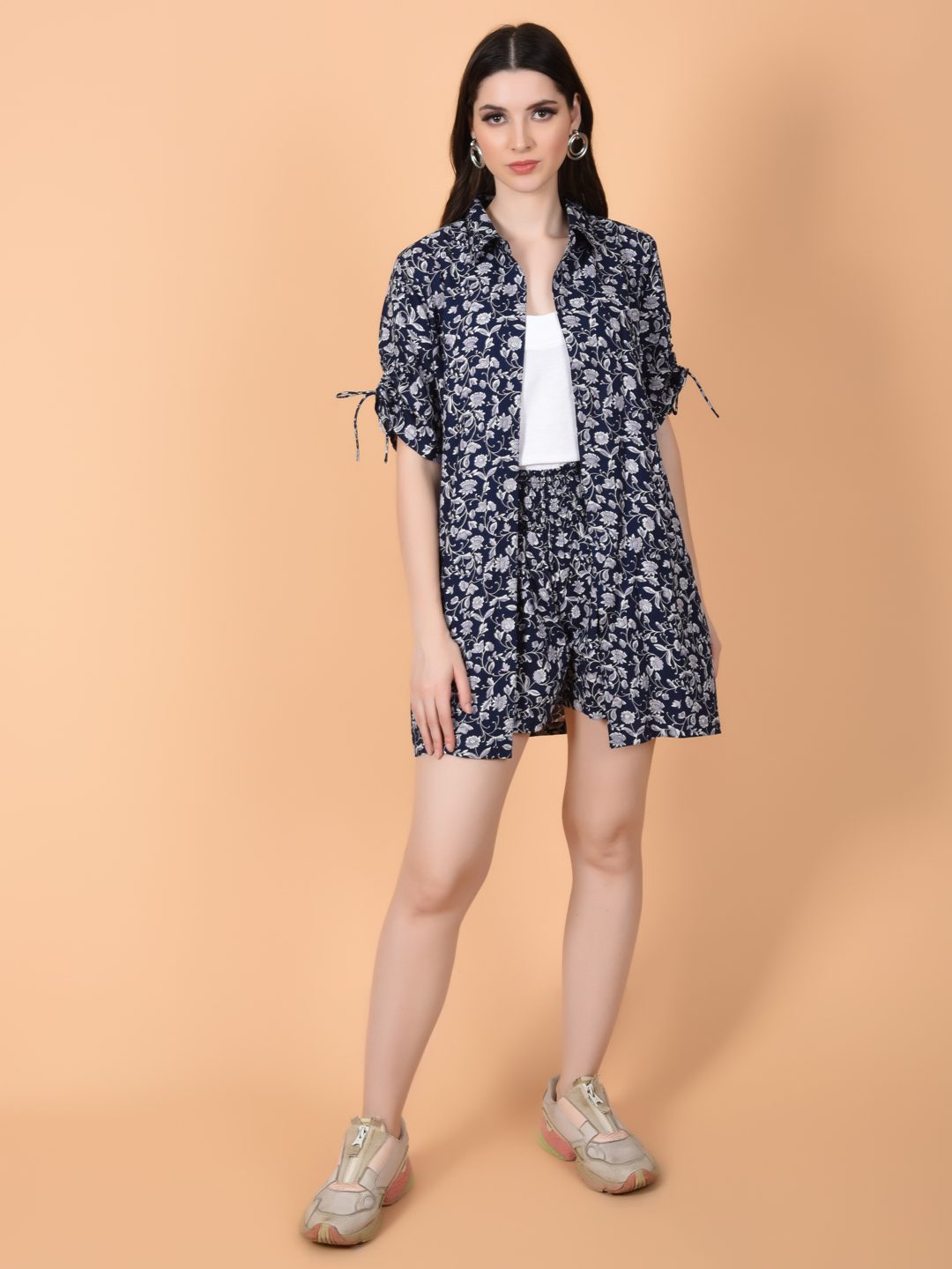 Navy Blue Women Co-ord Set-Let's Go