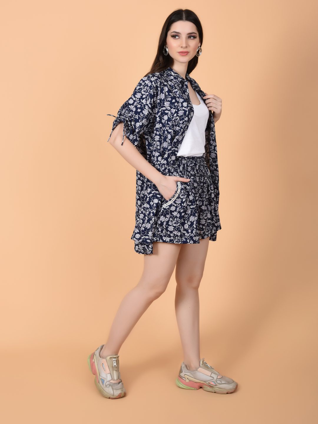 Navy Blue Women Co-ord Set-Let's Go