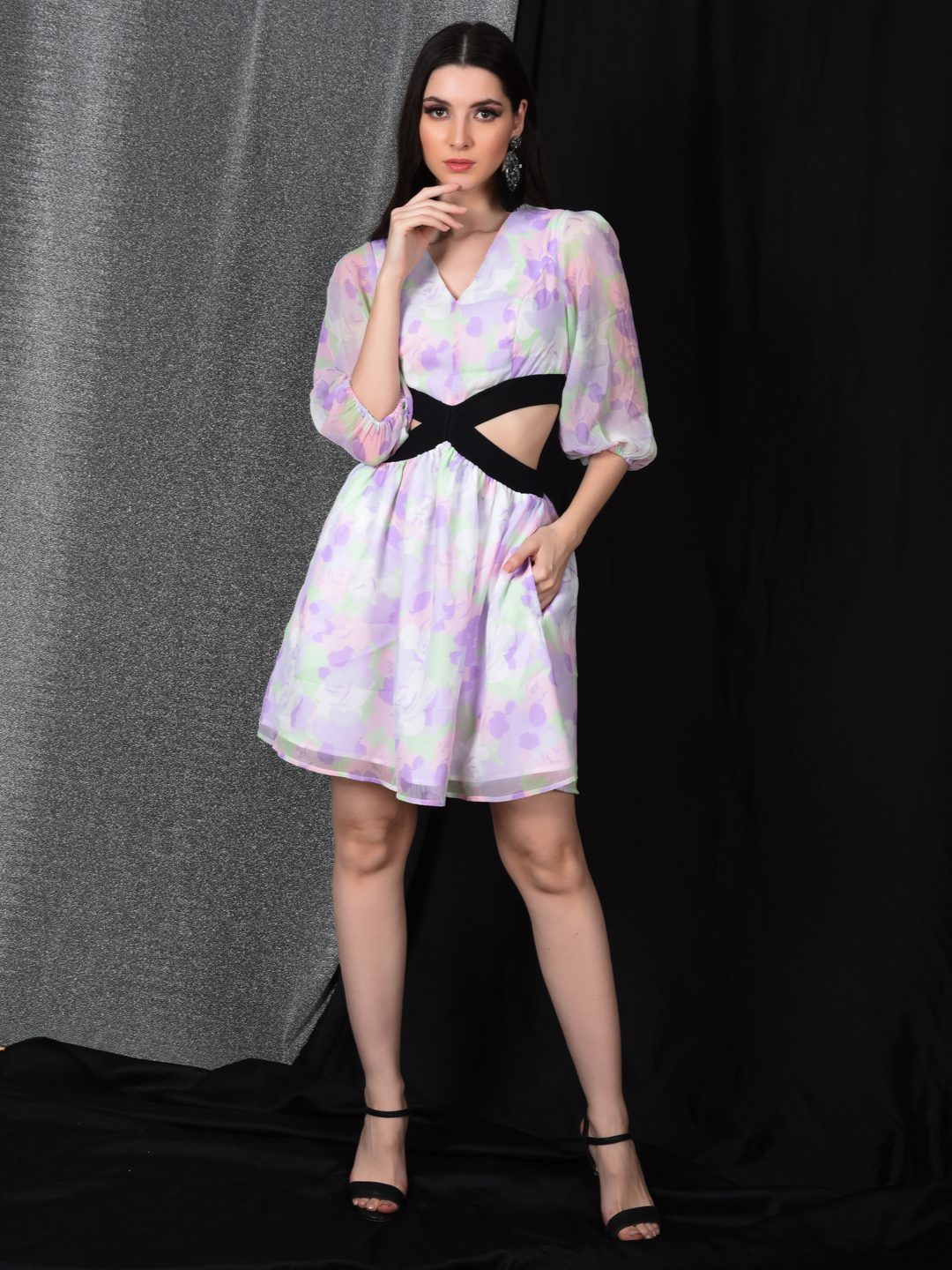 Flawless Multicolour Cutout Dress For Women | JOLLY Being Flawless