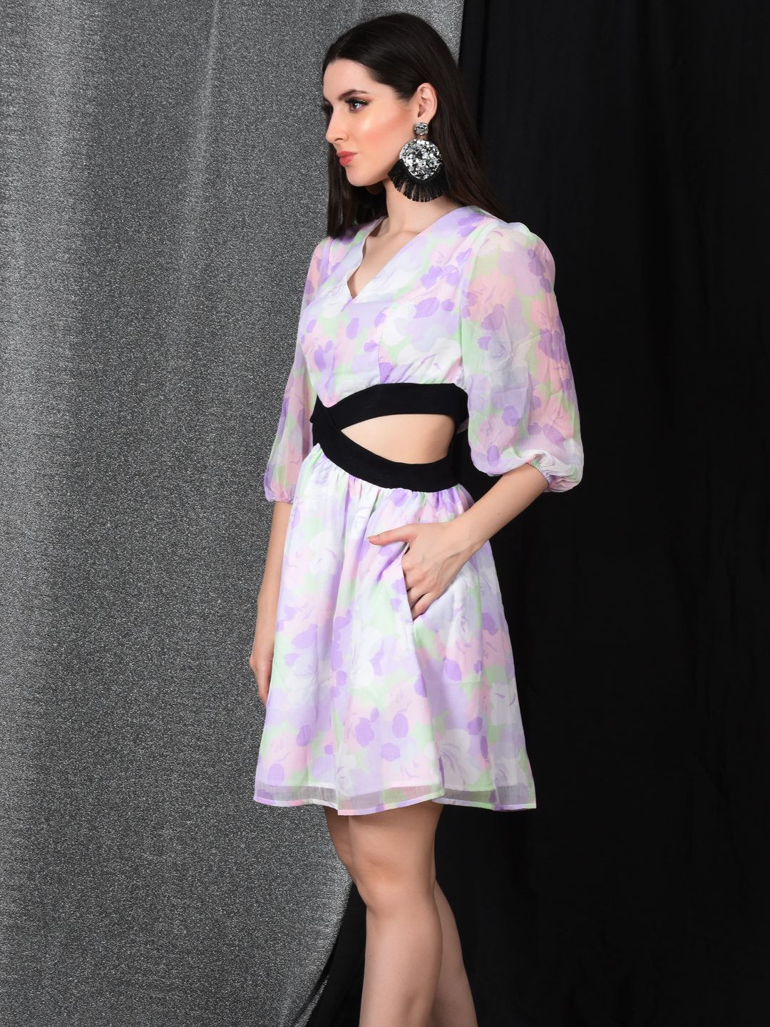 Flawless Multicolour Cutout Dress For Women | JOLLY Being Flawless