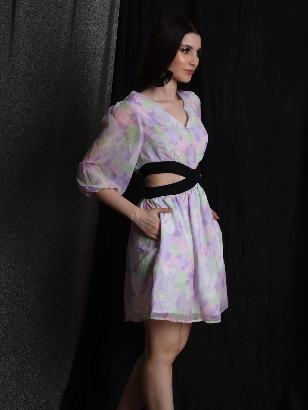Flawless Multicolour Cutout Dress For Women | JOLLY Being Flawless