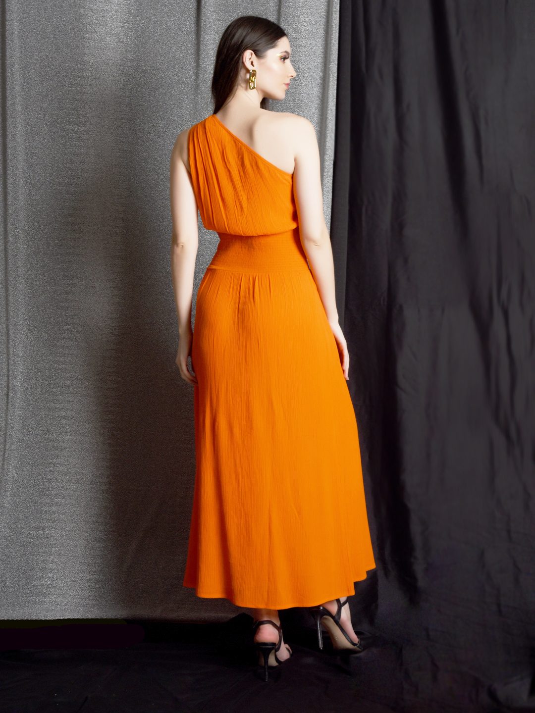 Women One Shoulder A-Line Maxi Dress-KALPENI Being Flawless