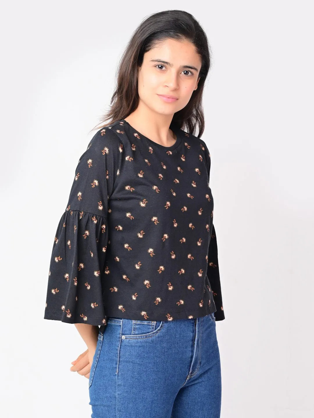 Flawless Women Black Bum Crop Top Being Flawless