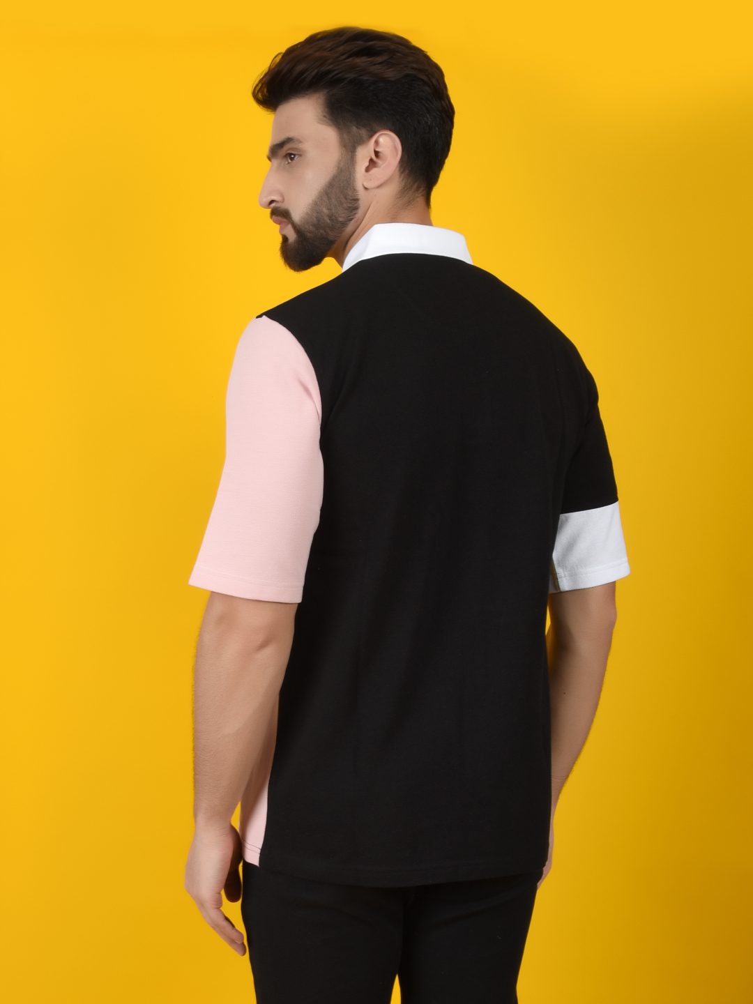 Flawless Men Pink Solid Polo Neck T-Shirt | OETA