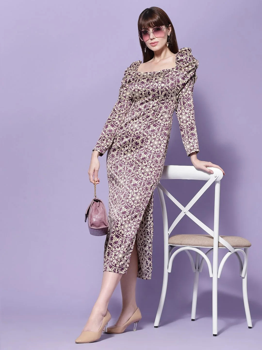 Flawless Women Printed Satin Maxi Dress | CICELY