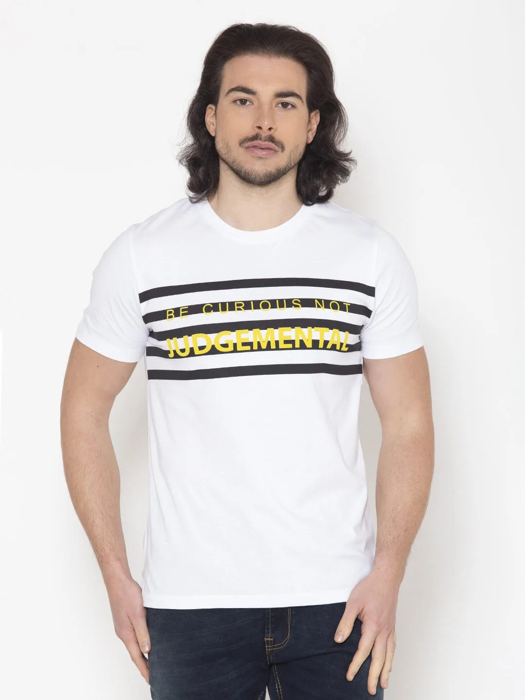 White Graphic Men T-shirt