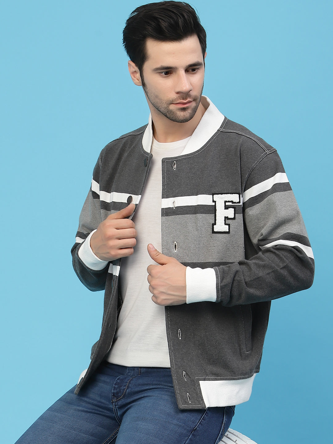 Flawless Men Multi-Color Cotton Bomber Jacket Being Flawless