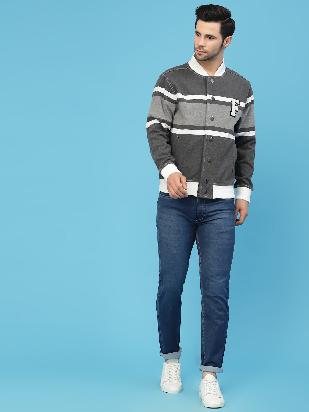 Flawless Men Multi-Color Cotton Bomber Jacket Being Flawless