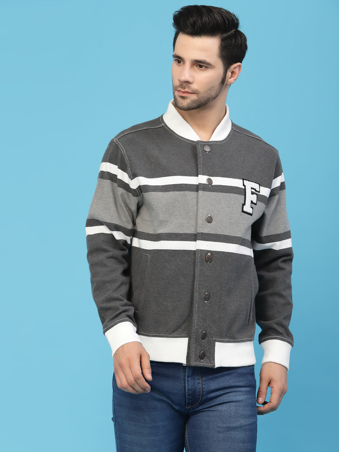 Flawless Men Multi-Color Cotton Bomber Jacket Being Flawless