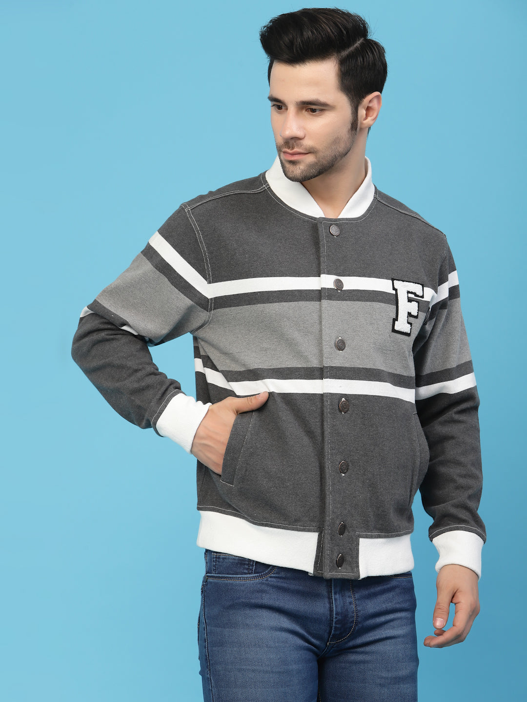 Flawless Men Multi-Color Cotton Bomber Jacket Being Flawless
