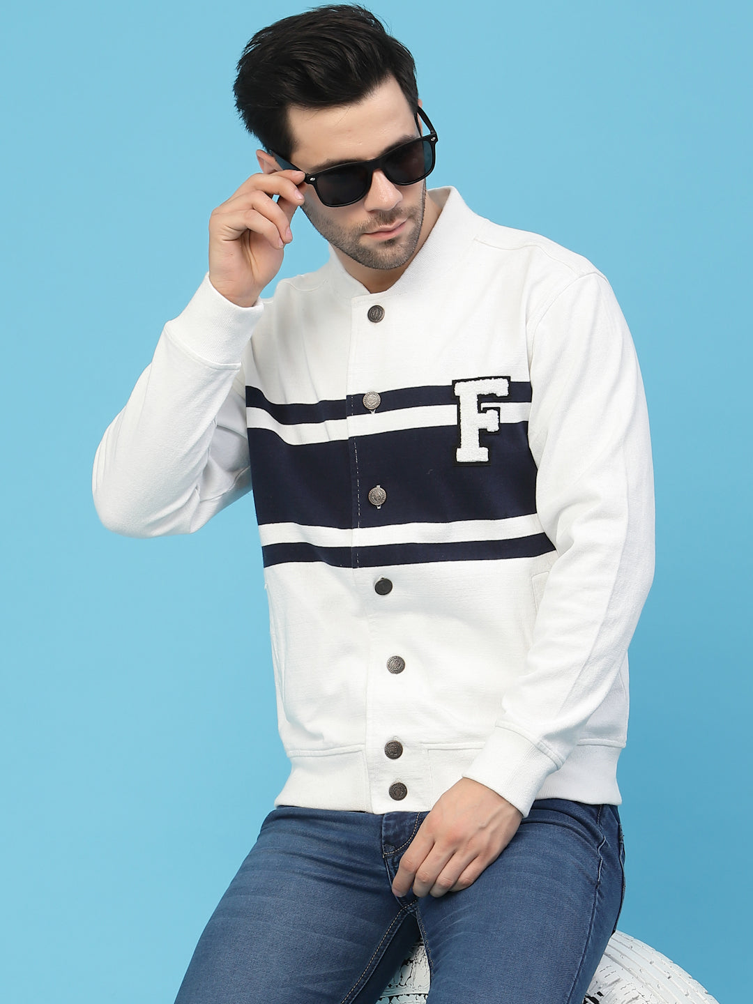 Flawless Men Multi-Color Cotton Bomber Jacket Being Flawless